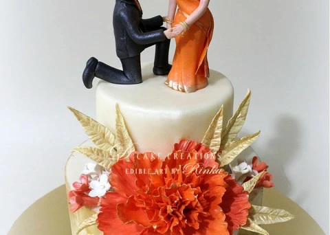 Couple Topper Engagement Cake