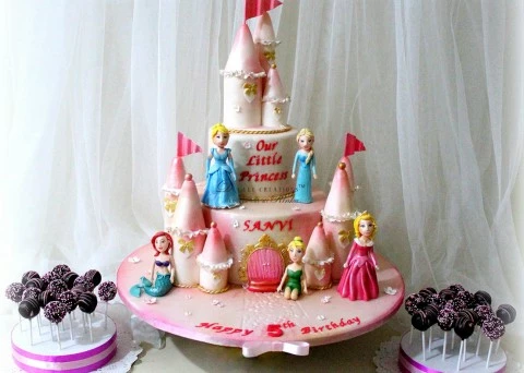 Princesses Pink Castle Cake