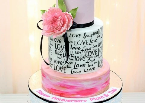 Celebrating Love Anniversary Cake