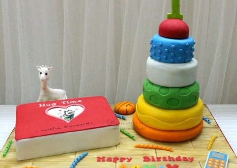 Favorite Toys Cake with edible Hug Time book